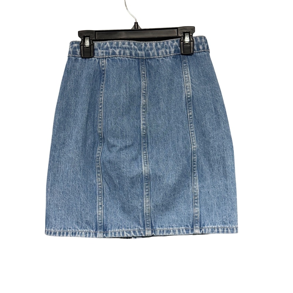 L'AGENCE Denim Button Front A Line Mini Skirt Size‎ 22 (XXS) Blue Wash $265 NWOT - Picture 7 of 8